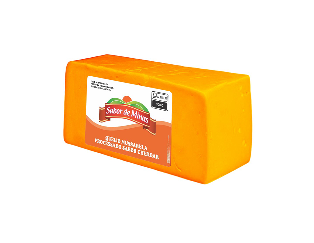 MUÇARELA PROCESSADA SABOR QUEIJO CHEDDAR SABOR DE MINAS 4 KG (CX 6 PÇ)